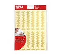 Apli Gommettes métallisées étoiles 20 mm Doré Argenté x