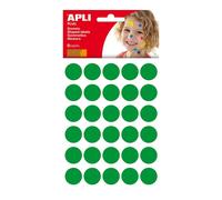 APLI Pochette de 180 gommettes vertes Ø 20 mm