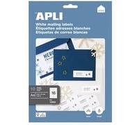APLI Étiquettes blanches permanentes 105 x 37 mm — 10 feuilles