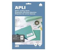 APLI Étiquettes 12924 blanches permanentes 70,0 x 25,4 mm - 10 feuilles