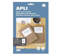 APLI Étiquettes adhésives A6 Blanc – Adhésif permanent 105×148 mm 40 étiquettes (10 feuilles × 4)