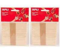 Apli kids 013063 Sachet de 50 Batons en Bois Naturel 115x10 mm (Lot de 2)