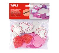 APLI – Cœurs en mousse adhésifs pailletés – Sachet 52 – 013283