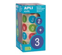 APLI Kids 102533 - Rouleau de gommettes lettres majuscules 900 stickers colorés pour apprendre l’alphabet activités ludiques école et maison