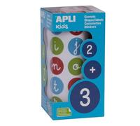 APLI Kids 102536 - Rouleau de gommettes alphabet minuscules, 900 stickers ø 20 mm multicolores, repositionnables pour apprentissage lecture enfant.