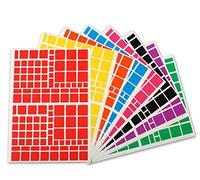 Apli KIDS 102588 - Gommettes amovibles carrées de diverses tailles et couleurs - 18 Feuilles