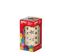 APLI Kids 11117 Rouleau de 1416 Gommettes Métallisée Etoile petite et grande Argent
