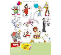 APLI Kids 11434 - Gommettes sur le thème du cirque - 45 Autocollants à adhésif enlevable.