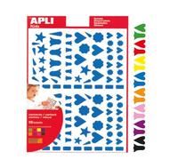 APLI Kids 119231 - Gommettes formes et couleurs variées : cœur, étoile, goutte d'eau, clochette, fleur - 1120 gommettes.