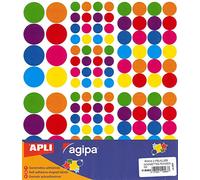 APLI – Gommettes – Apli Kids 119563 – maxi rondes, couleurs assorties, 2 feuilles