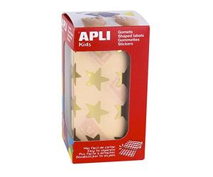 APLI Kids 12044 Rouleau de 1416 gommettes étoiles Or