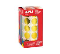 Apli Kids 12047 Rouleau de 1770 gommettes rondes jaune métallisée Ø 20 mm