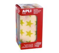 Apli Kids 12051 Rouleau de 1416 gommettes étoiles jaune métallisé