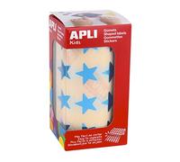Apli Kids – Gommettes rouleau 12052 – Étoile 20 mm Bleu métallisé – 1416 pièces