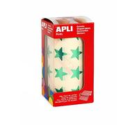 Apli Kids 12054 Rouleau de 1416 gommettes étoiles vert métallisé
