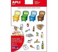 APLI Gommettes 12788 – Thématiques enlevables « Le recyclage » – 12 feuilles