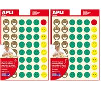 Apli Kids 12791 Lot de 6 feuillets de gommettes Motif Sourire