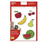 APLI Kids 12823 - Pochette de 22 maxi gommettes enlevables sur le thème des fruits - Facile à Détacher