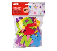 APLI Kids 13074 - Lettres en mousse EVA colorées (104 pièces), 50 mm, idéal pour activités créatives et apprentissage des enfants