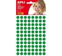 APLI Kids 13233 - Sachet de gommettes rondes 10 mm, vert, 6 feuilles