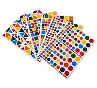 APLI Kids 13240 - Gommettes formes géométriques enlevables multicolores - 6 Feuilles - Ronds/Carrés/Triangles -