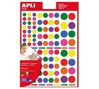 APLI Kids 13240 - Gommettes formes géométriques multicolores, 700 unités | Formes et couleurs variées pour les activités créatives et éducatives