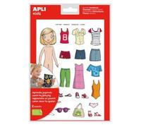 APLI Kids 13352 - Pochette de 2 Feuilles de gommettes enlevables sur Le thème de la Mode pour Fille