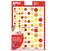 APLI Kids 13523 - Gommettes Rondes à adhésif enlevable - 624 gommettes rondes de couleur.