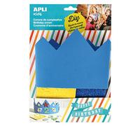Apli Kids 14478 en Mousse EVA Bleu Anniversaire Couronne s'adapte à Tous (Taille Unique)
