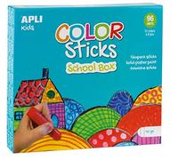 APLI Kids 14850 - Color Sticks - gouaches solides couleurs assorties - Maxi format de 12 couleurs x 8 unités - 96 unités