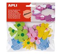 APLI Kids 15140 - Mousse Eva adhésive en forme de fleur - multicolore - 40 unités.
