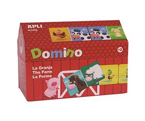 Apli Kids 16493 Boite Domino maisonnette sur Le thème de la Ferme