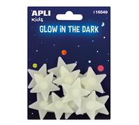 APLI Kids 16549 Sachet d'autocollants luminescents, petites étoiles