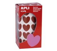 APLI Kids 16731 - Rouleau de 900 gommettes coeurs rouge 20 x 18 mm