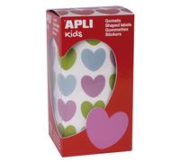 APLI KIDS 16796 - Rouleau de 900 gommettes coeurs multicolores 20x18 mm