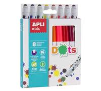Apli kids 16805-8 feutres Dots avec embouts ronds - 8 couleurs