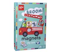 APLI Kids 16863 Jeu Magnétique City Cars, Multicolore
