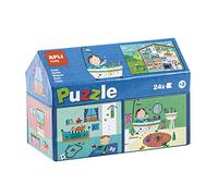 Apli kids 17351 - Boite puzzle maisonnette de 24 pièces sur le thème de la maison