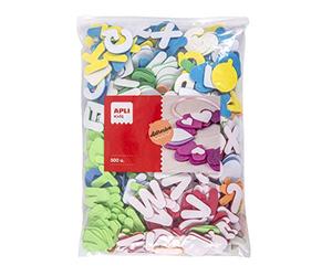 Apli kids 17439 - Sachet de 500 lettres adhesives en mousse de couleurs assorties