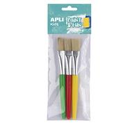 APLI Pinceaux Apli kids 17461 – Jumbo en bois – Blister de 3 pinceaux