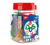 APLI Kids 17493 - Pot de 36 Lettres et Chiffres Transparents