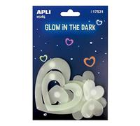 APLI Kids 17531 - Sachet d'autocollants luminescents cœurs