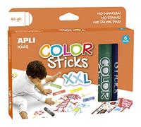 Apli kids 17538 - Pack de 6 Tubes Gouache Solide XXL - Spécial mural - 40 gr