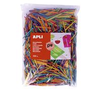 APLI Kids 18157 Mini bâtonnets en bois Couleurs assorties Maxi format 1500 U Bois naturel