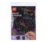APLI Kids - 18226 - Loisir Créatif - Magic Scratch 10 feuilles A4 à gratter + 5 stylets en bois