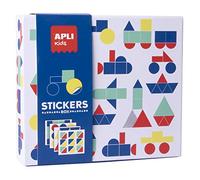 APLI Kids 18359 - Jeu de Gommettes Véhicules pour Enfants 3 Ans - Activité créative et éducative avec des gommettes géométriques.
