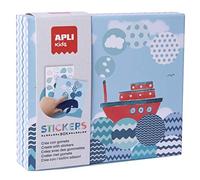 APLI Kids 18363 - Jeu de gommettes Bateau pour Enfants dès 3 Ans, Activité Créative et Éducative avec des gommettes.