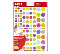 APLI Kids 18463 - Gommettes rondes couleurs PEPS - Adhésif enlevable - 6 feuilles.