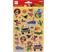 Apli Kids 18556 - Pochette De Stickers Enfants Avec Zones Métallisées Sur Le Thème Des Animaux Musiciens. Contient 1 Feuille Avec 26 Autocollants À Adhésif Permanent