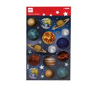 APLI Kids 18558 - Stickers enfants planètes avec finition holographique. Comprend 1 feuille avec 15 autocollants adhésifs permanents en PET